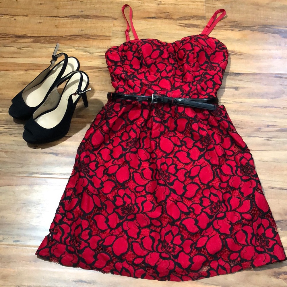 As U Wish red & black dress
